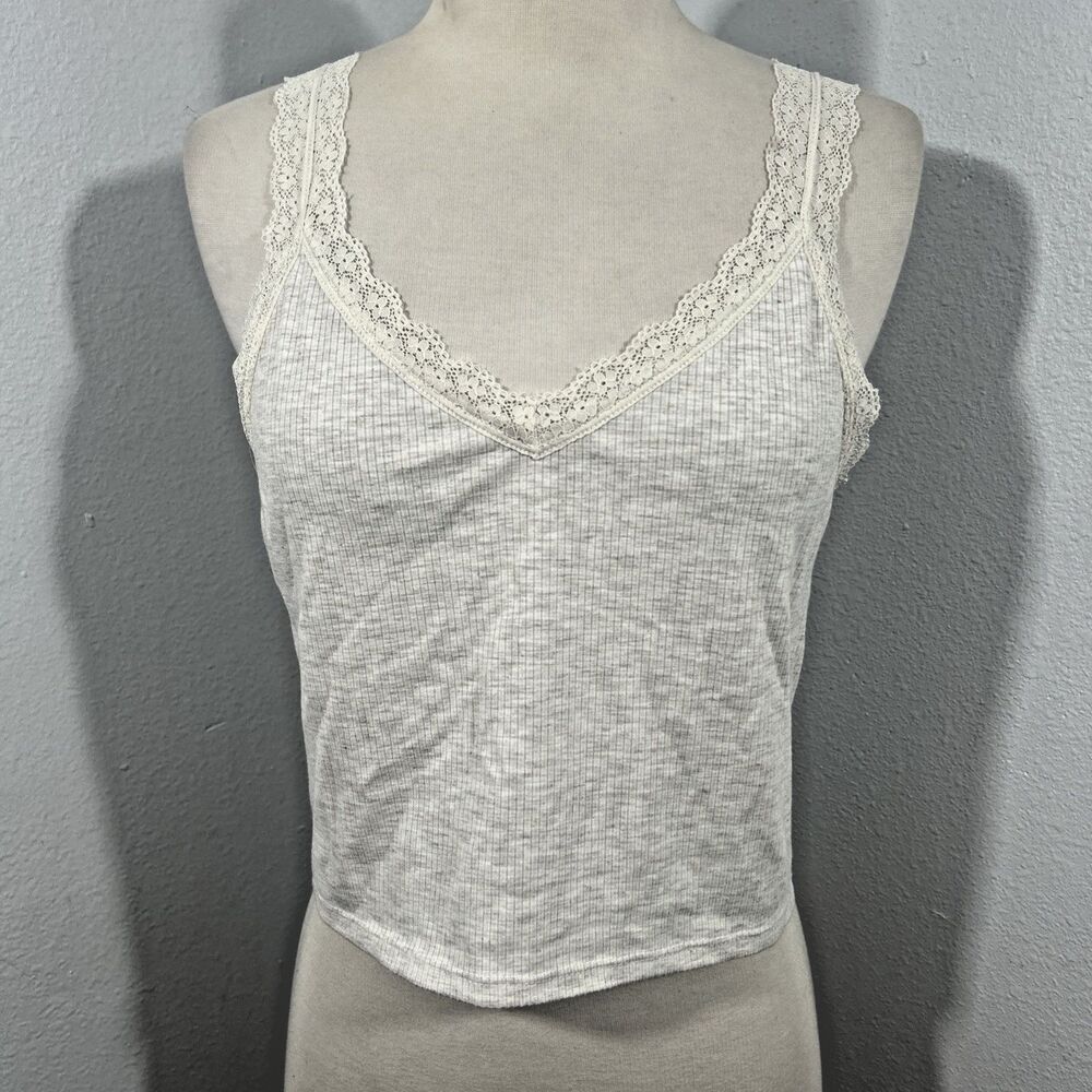American Eagle Crop Top Womens Large Lace Trim Bella Swan Layers Festival Y2K